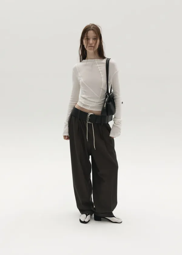 [2nd REORDER] NEW CURVED LONG SLEEVE TOP (WHITE)