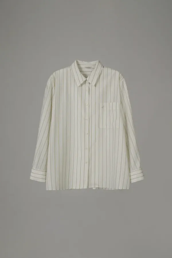 COTTON OVERSIZED SHIRTS_IVORY STRIPE