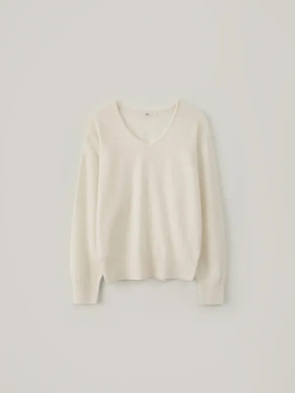 [Cashmere] Dolce V-Neck Knit - Ivory