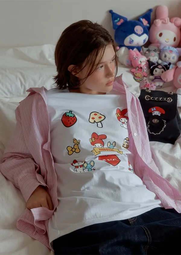 ANC MYMELODY LAYERED T-SHIRT_WHITE