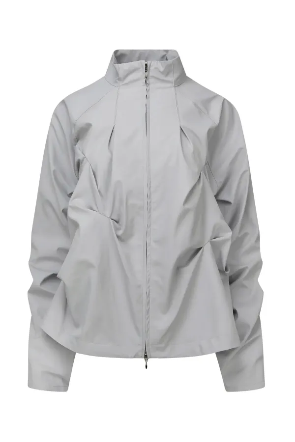 PINTUCK WIND BREAKER (UNISEX) LIGHT GRAY