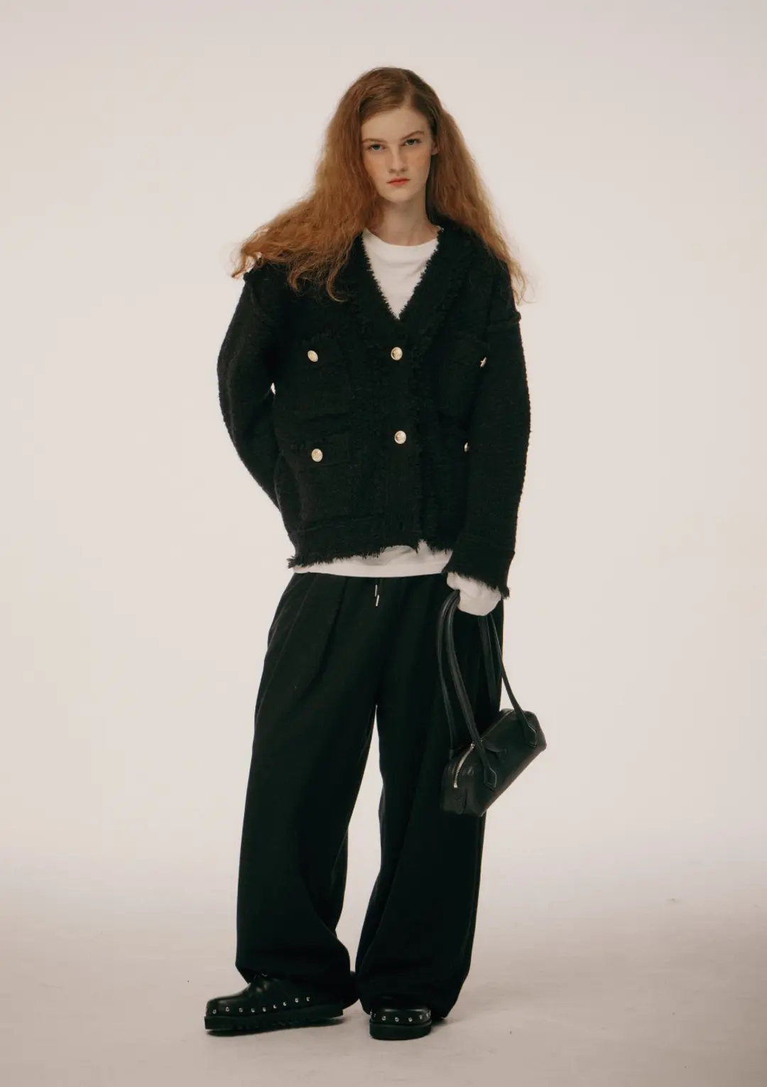 오픈도어 Winter Tweed Knit BLACK 상품 이미지 2