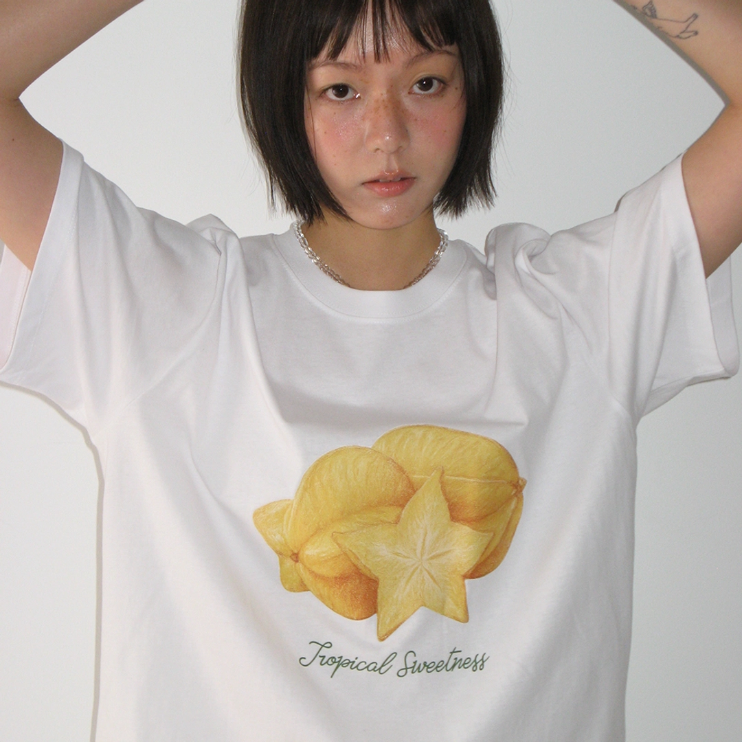 론론 STARFRUIT BASIC FIT T SHIRT WHITE 상품 이미지 2