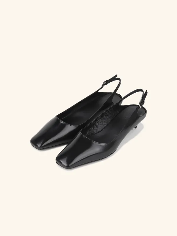 [바로배송] CITY CUT kitten heel / 블랙