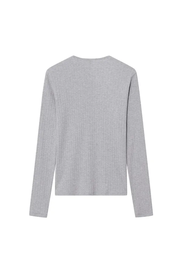 CLEAN RIBBED T-SHIRT [GREY]