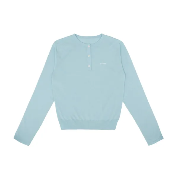 [2차] Henley Knit Top (mist blue)