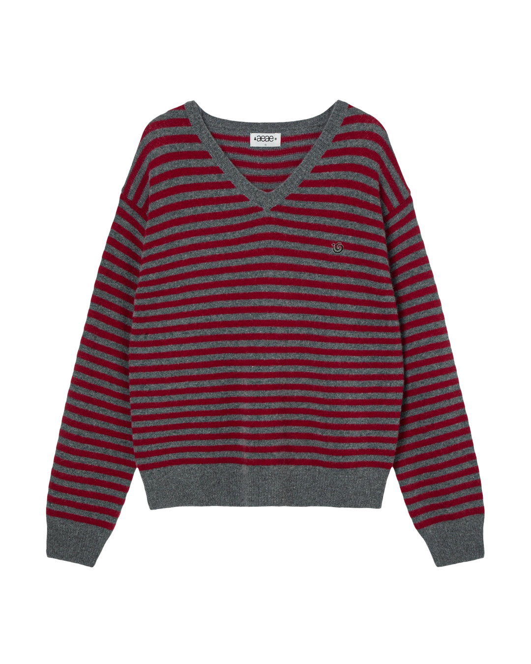 에이이에이이 STRIPE V-NECK KNIT PULLOVER [GREY] 상품 이미지 1