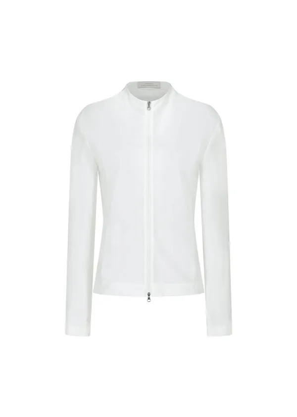 Slim Fit Zip Up Jumper, White