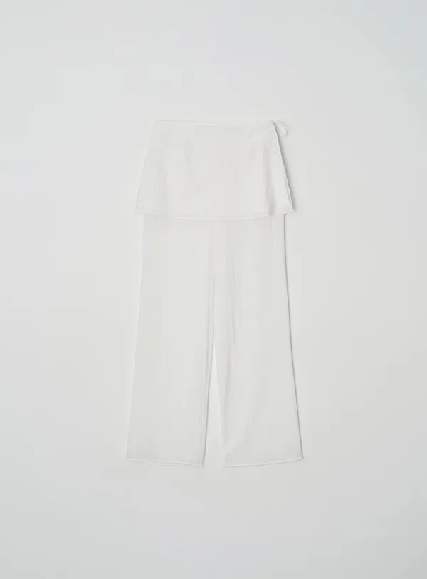 [2ND]Pearl layered wrap pants(2color)