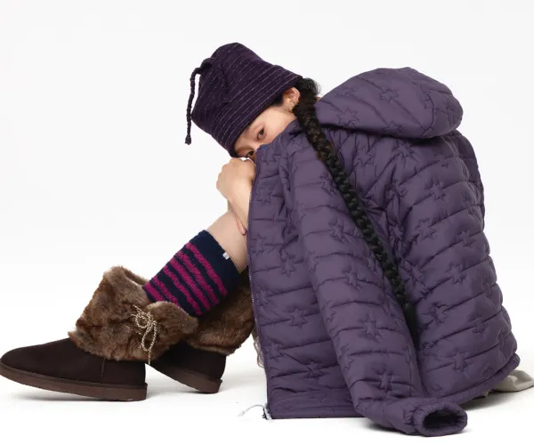 FLUFFY LIGHT PADDED JACKET PURPLE