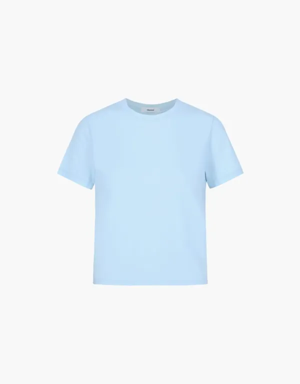 cotton basic slim t-shirt - light blue