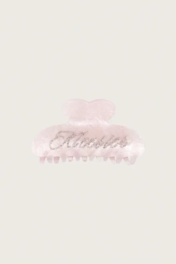 Sugar glass logo hair claw, Pink