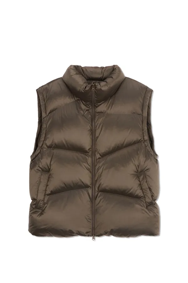 UNBALANCE QUILTED DOWN VEST FOR MEN IN KHAKI BROWN