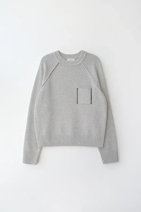 Tape raglan knit (gray)
