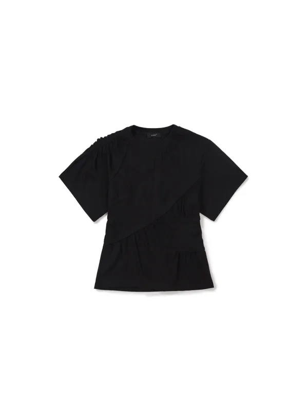 SHIRRING T-SHIRT (BLACK)