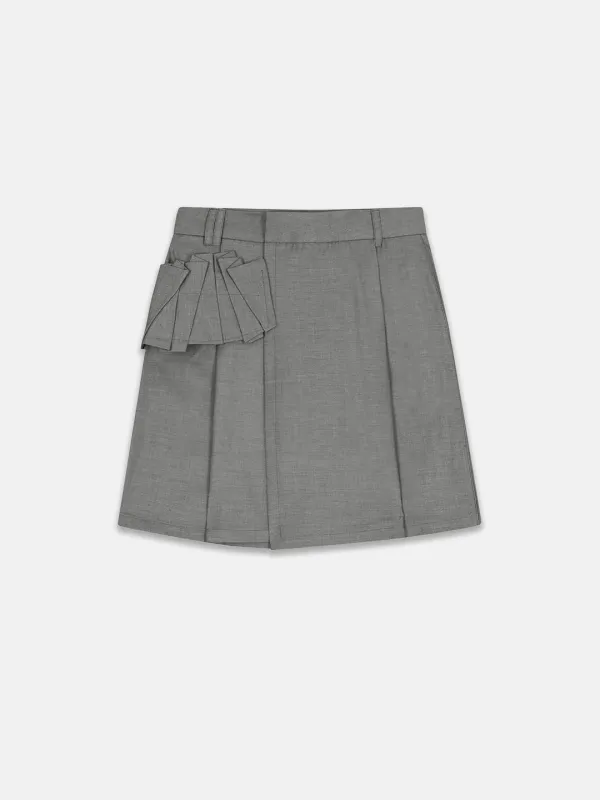 WRAP BERMUDA PANTS CHARCOAL