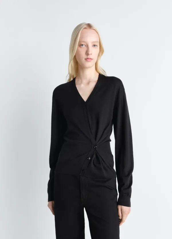 TWISTED V NECK JUMPER IN MERINO BLEND