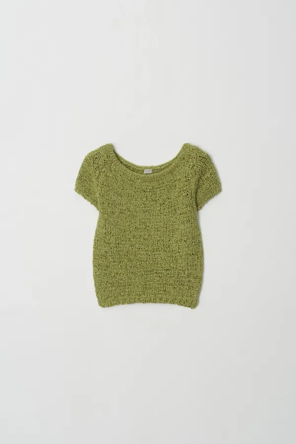 Tape Yarn Knit Top (olive)