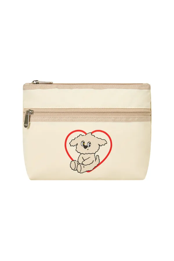 MISUGI CLOUD HEART POUCH-BEIGE