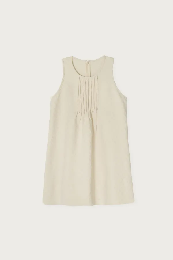 PINTUCK SLEEVELESS BLOUSE DOT DOVE