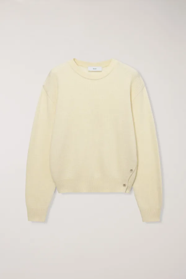 UNISEX BUTTONED CREWNECK SWEATER BUTTER_UDSW6A107Y1