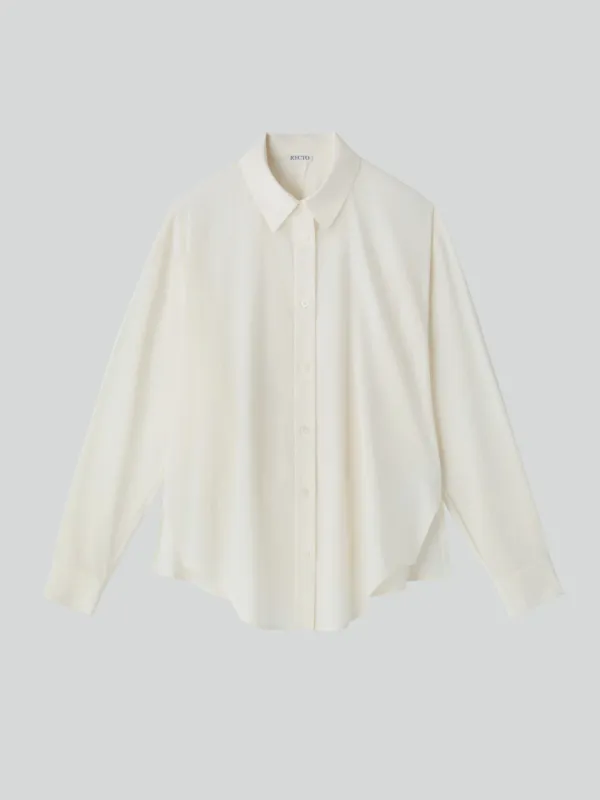 OPEN BACK DRAPED SHIRT (BEAN IVORY)