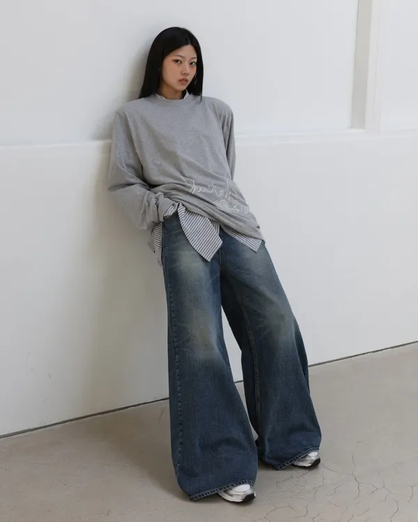25FW maron flare jeans