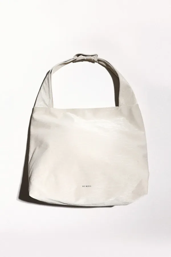 LEATHER SHOPPER BAG CREAM