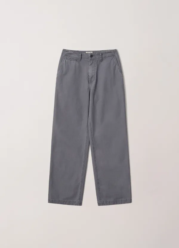 Washed Officer Chino Pants (Blue)