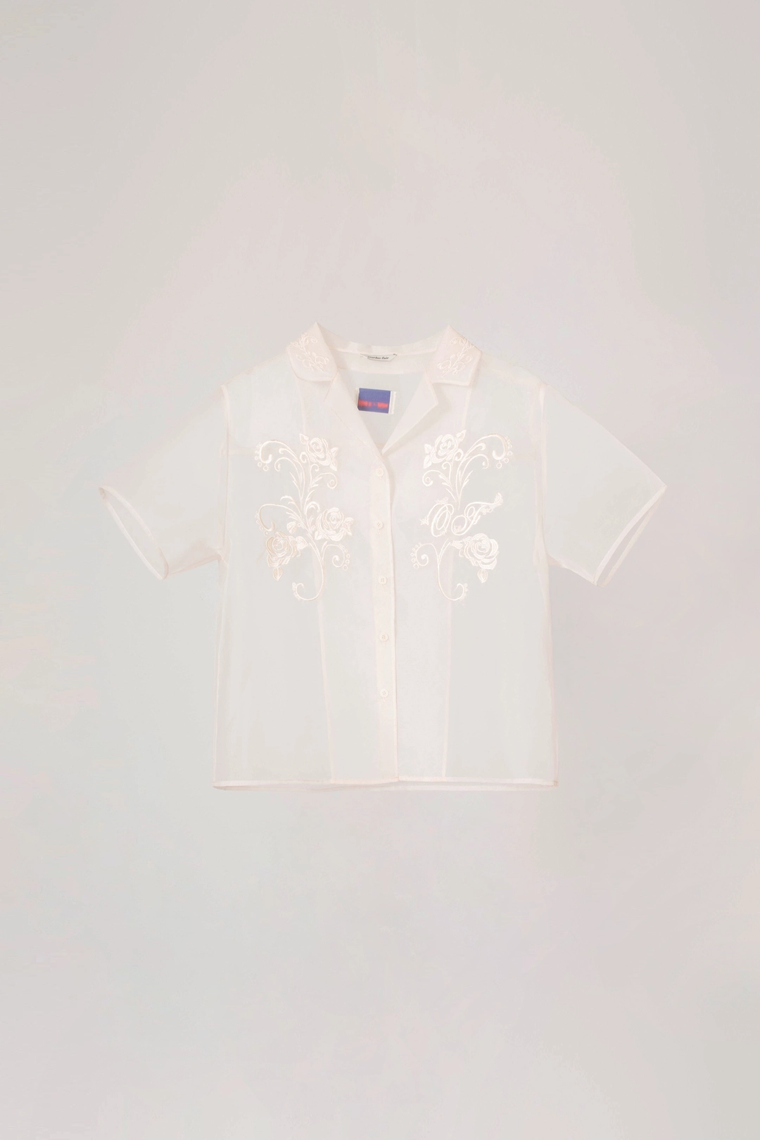 EMBROIDERY ORGANZA SHIRT_CREAM