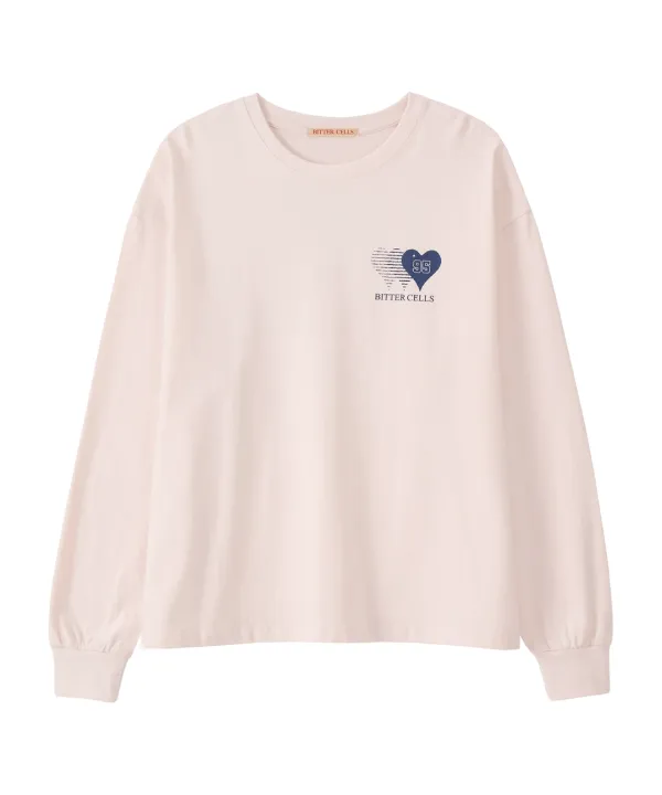 Sporty Heart Long Sleeve-Light Pink