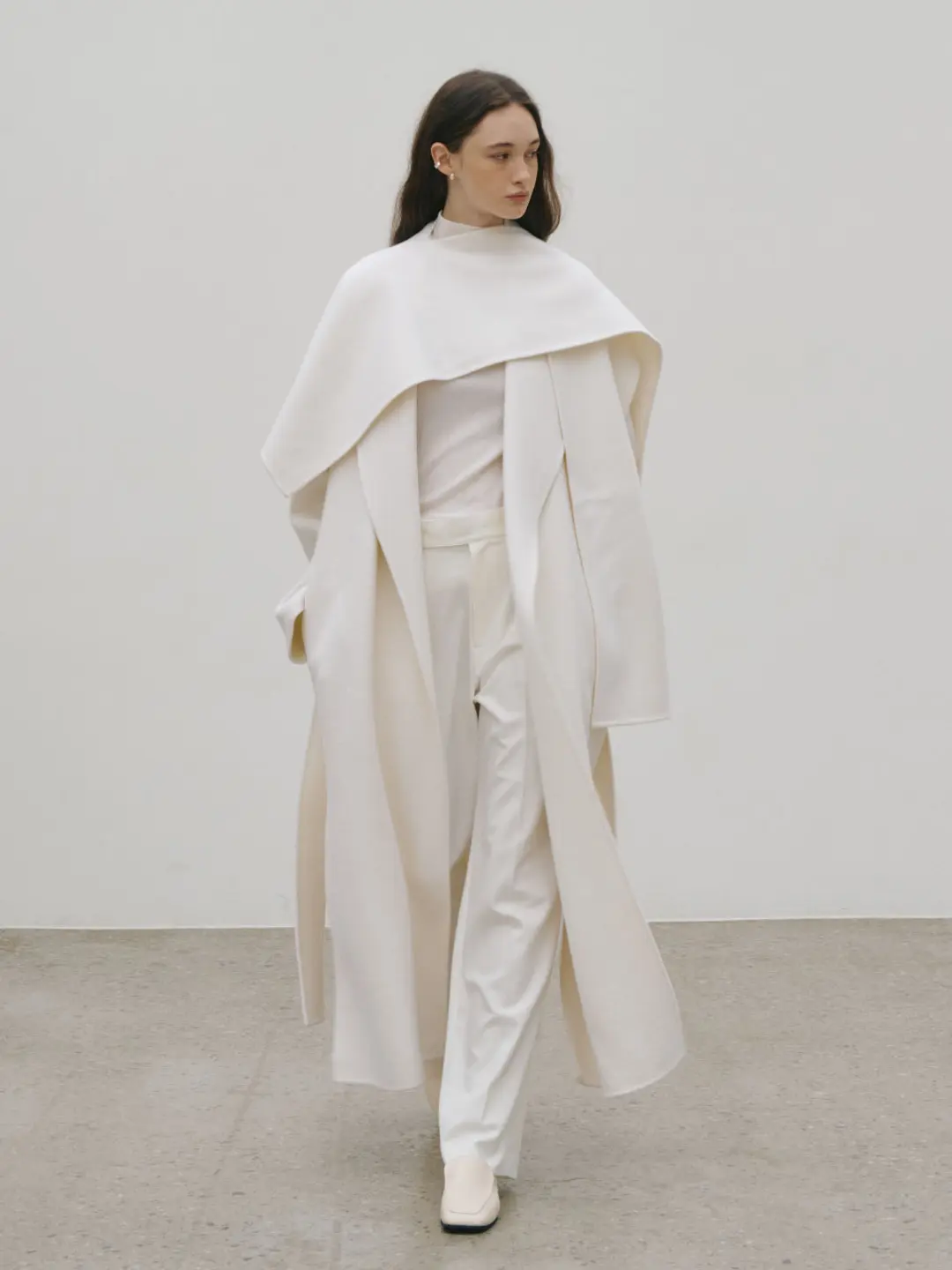 뮤제 [3rd] [ANGORA 20%] PONT NEUF Cashmere Handmade Unbalance Muffler_Ecru Ivory 상품 이미지 3