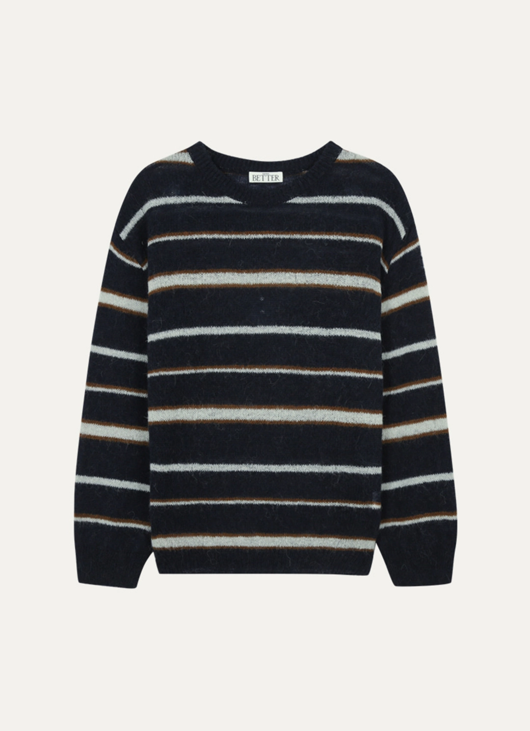 노운베러 Hairy stripe loose-fit knit [KNFW03SW07]_[2color] 상품 이미지 3