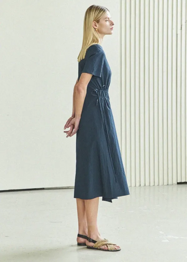 SIDE STRING DRESS_BLUE GREEN