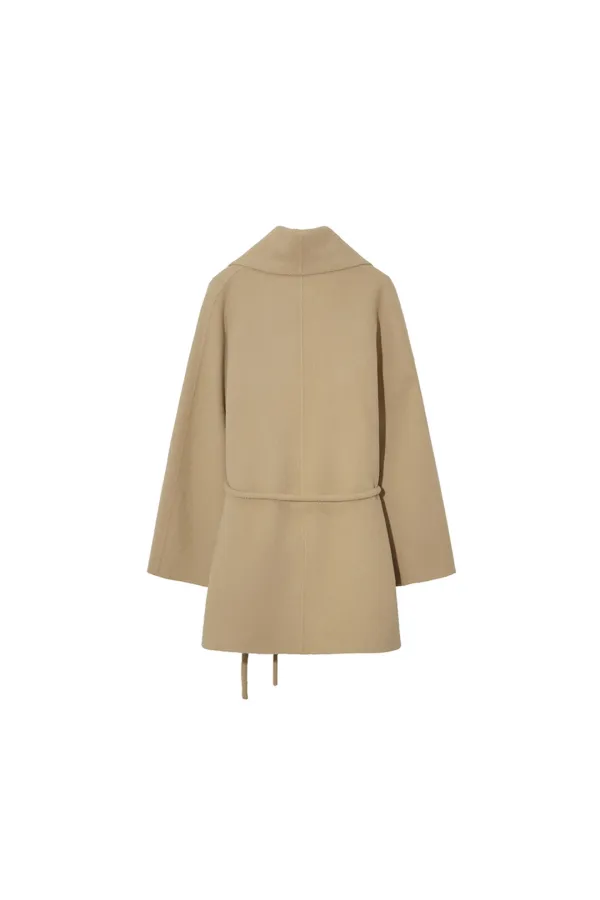 SHAWL COLLAR HALF COAT by HANDMADE [BEIGE]