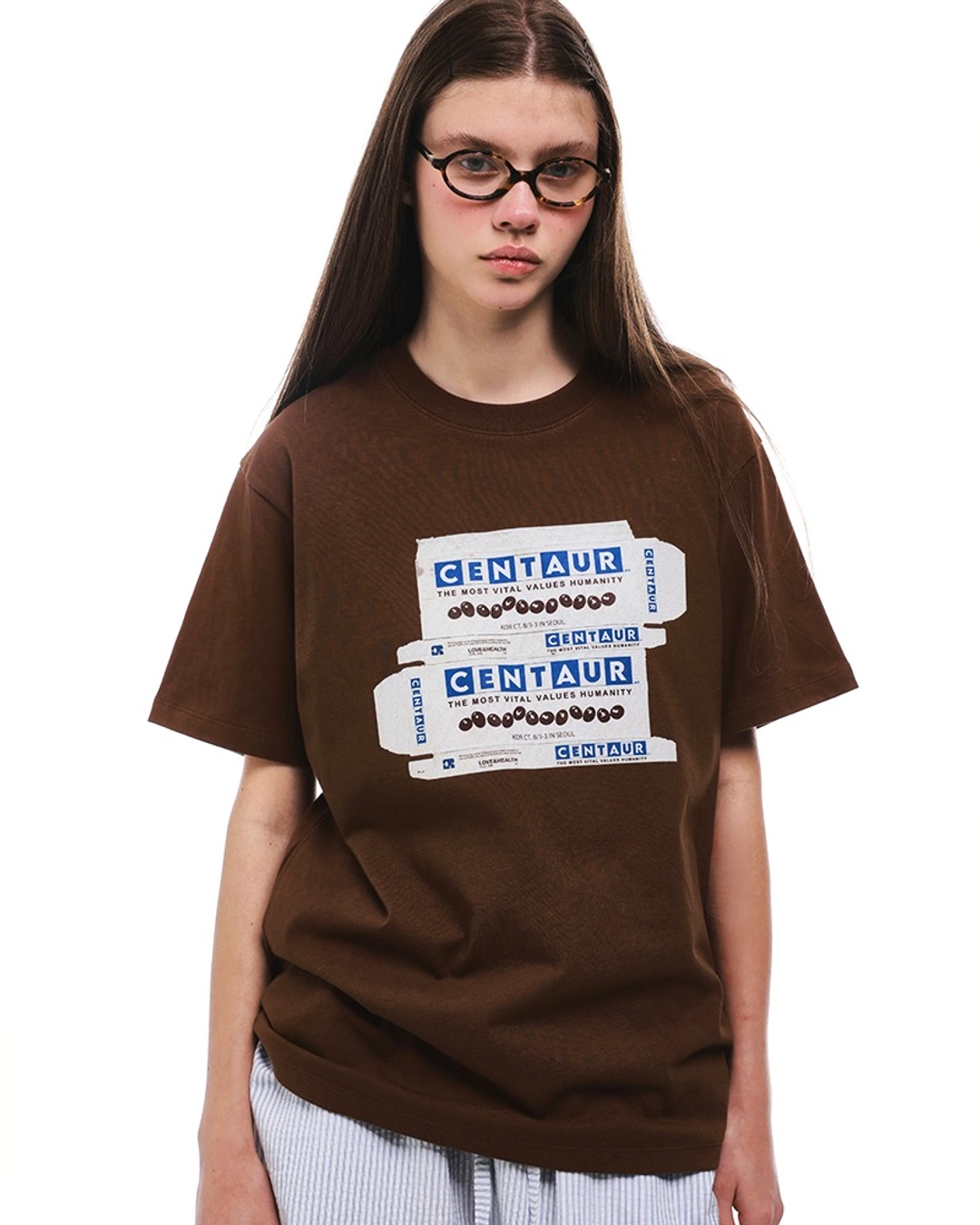센토르 CENTAUR CHOCOLATE BOX T-SHIRT_BROWN 상품 이미지 1