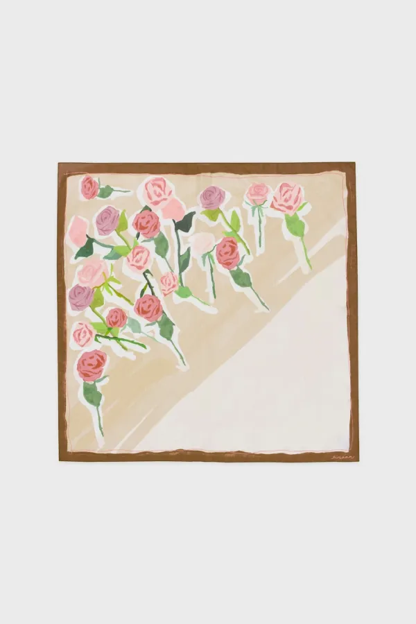 SN Flower Texture Scarf (Brown)