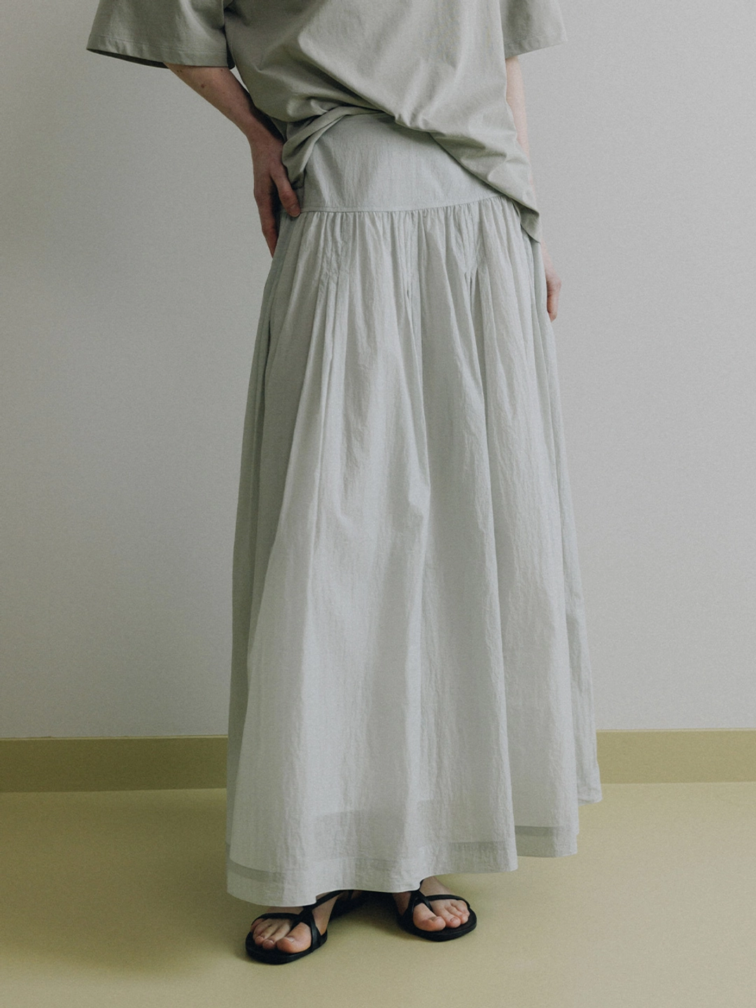 루에브르 Gathered Pleated Maxi Skirt SW6MS706_3color 상품 이미지 2
