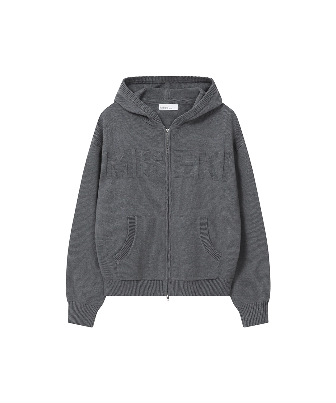 미세키서울 Logo knit hoodie zip-up CHARCOAL 상품 이미지 2