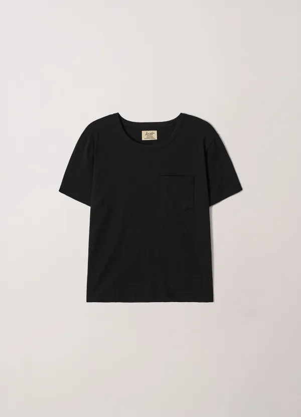 2nd / Pocket Slub Half Sleeve tee (Black)