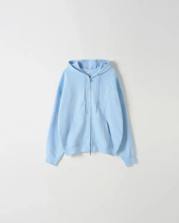 Soft Line Hoodie Zip-Up [SKY BLUE]