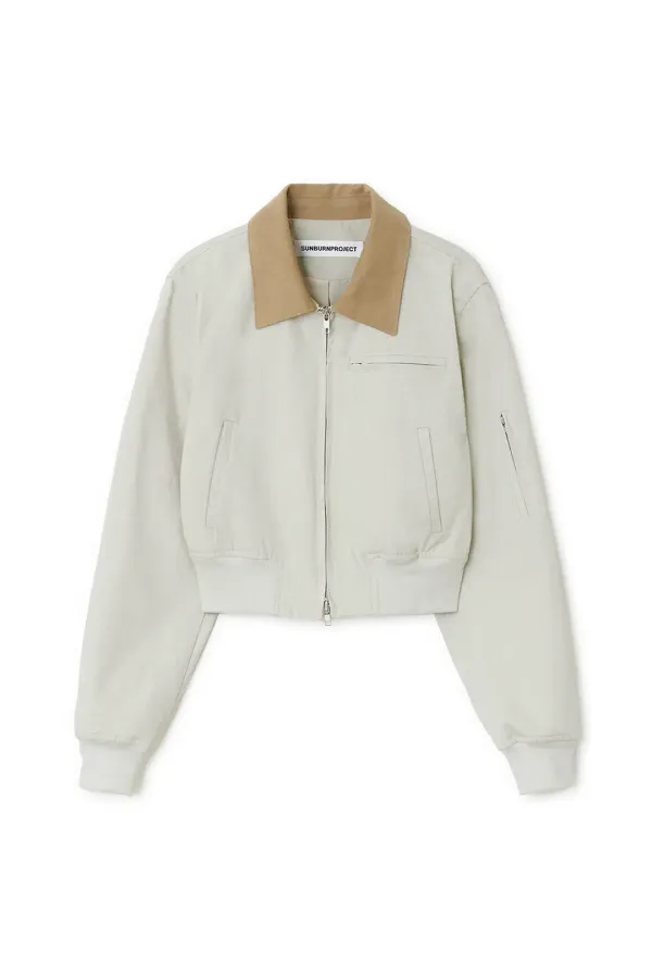 COTTON CROP JACKET, BEIGE