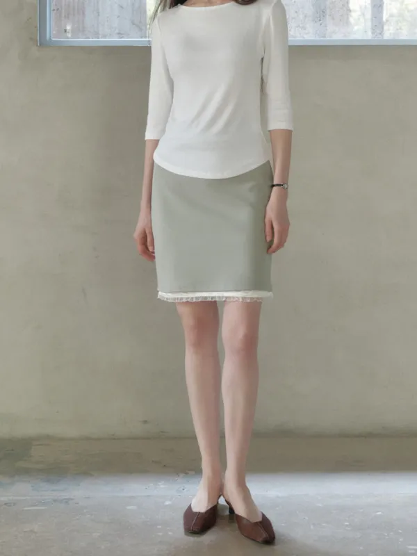 AYLA LAYERED MIDI SKIRT_SAGE GREEN