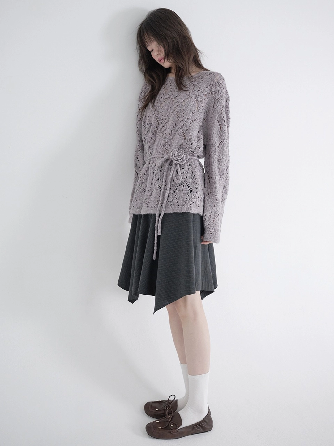 마가린핑거스 CORSAGE POINTELLE PULLOVER (PURPLE) 상품 이미지 2