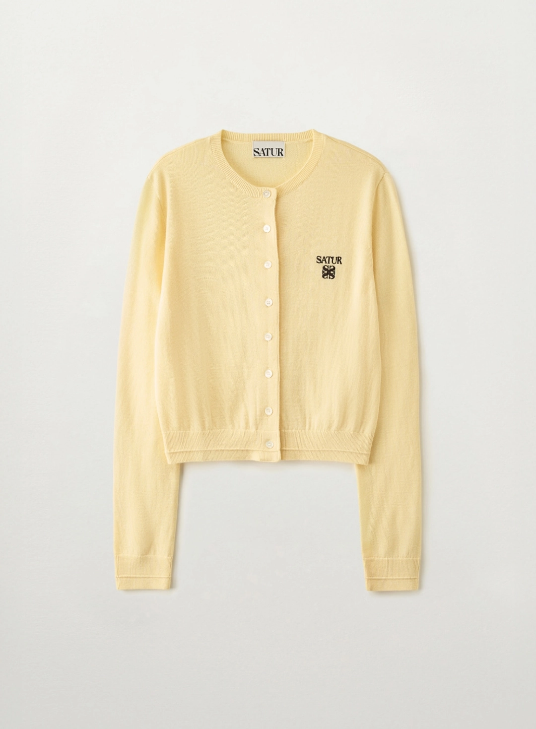 세터 (W) Loren Basic Crewneck Fine Cardigan - Yellow 상품 이미지 1