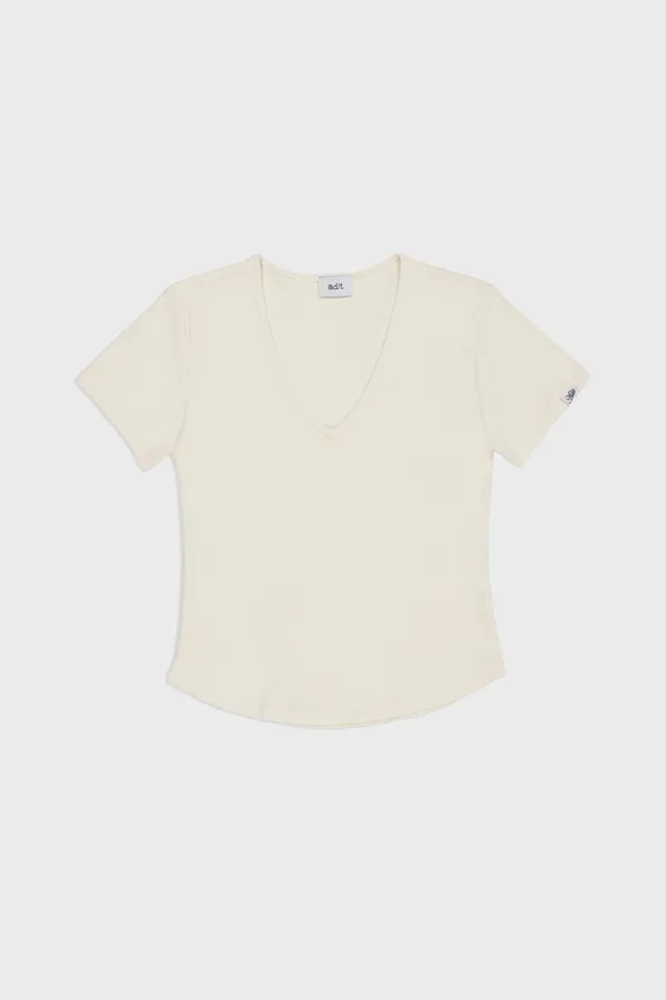 [New] V-neck daily t-shirt_vanilla
