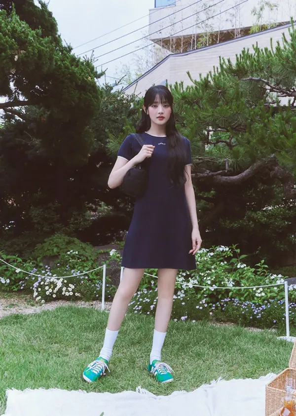 LACE TERRY ONE-PIECE_NAVY
