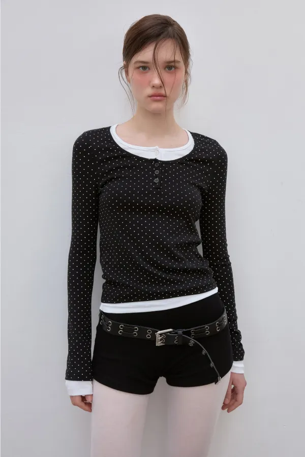 [3rd Order] DOUBLE LAYERED T-SHIRTS (BLACK DOT)