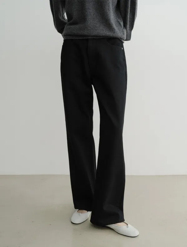 Straight Denim Pants (Black)