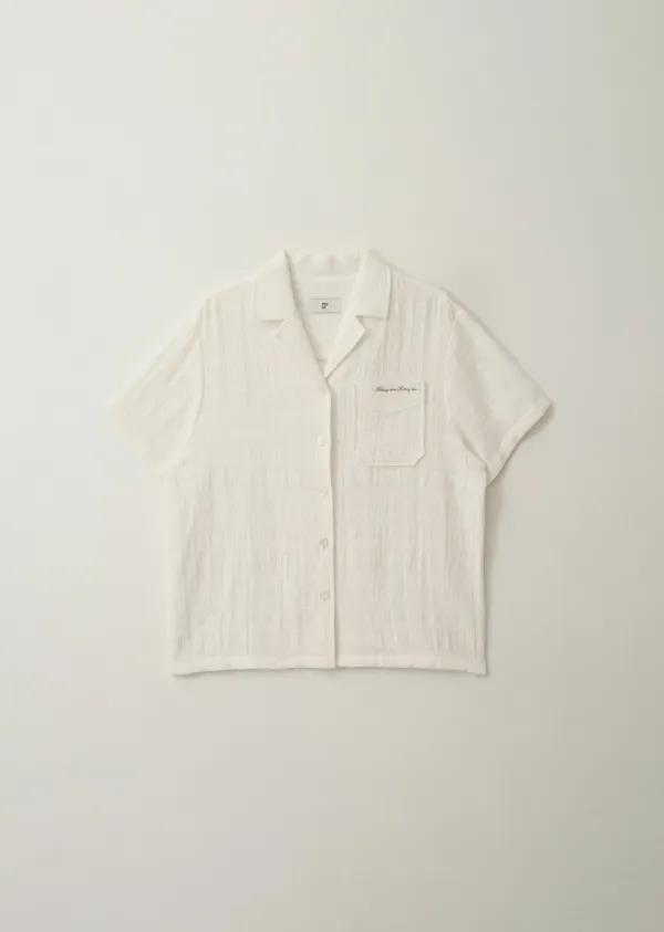JACQUARD COLLAR SHIRT (sand ivory)